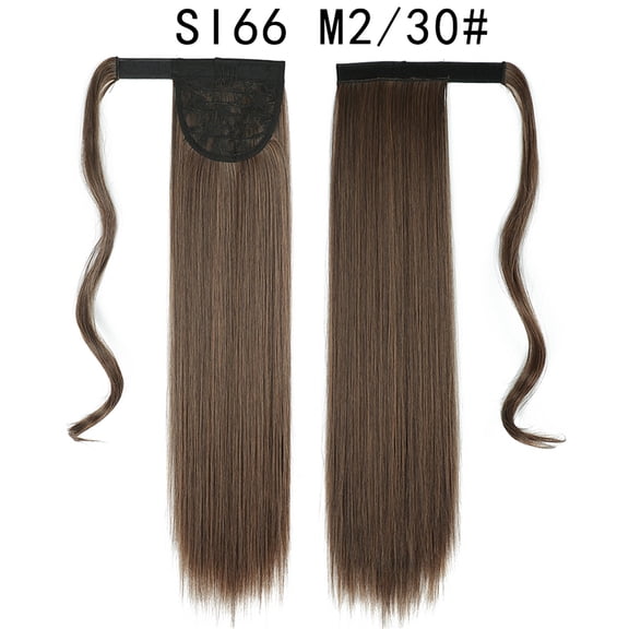 22Inch Synthetic Long Straight Ponytail Hair Extension Wrap Around Clip In Ponytail Hair Heat Reistan Pony Tail Hairpiece Blonde