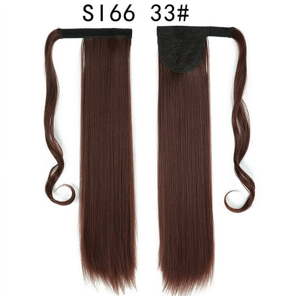 22Inch Synthetic Long Straight Ponytail Hair Extension Wrap Around Clip In Ponytail Hair Heat Reistan Pony Tail Hairpiece Blonde