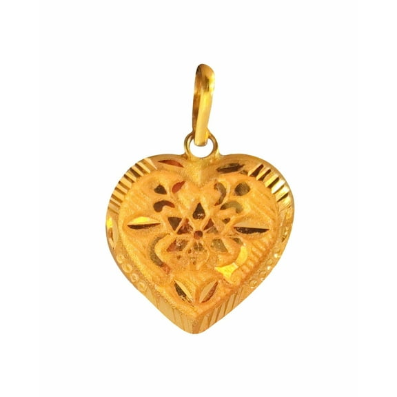 22K/18K Real Certified Fine Yellow Gold Abstract Womens Pendant