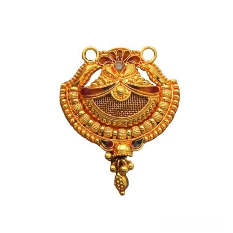 22K 18K Real Certified Fine Yellow Gold Beautiful Mangalsutra Pendant