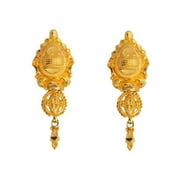 22K/18K Real Certified Fine Yellow Gold Beautiful Triangle Dangle Earrings