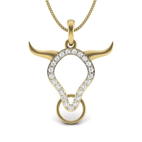 22K/18K Real Certified Fine Yellow Gold Carved CZ Mens Pendant