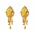 thumbnail image 1 of 22K/18K Real Certified Fine Yellow Gold Classy Abstract Dangle Earrings, 1 of 2