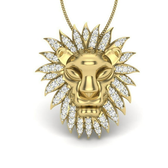 22K/18K Real Certified Fine Yellow Gold Elegant CZ Mens Pendant