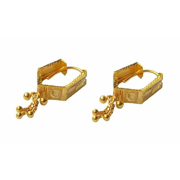 22K/18K Real Certified Fine Yellow Gold Elegant Hoop Earrings