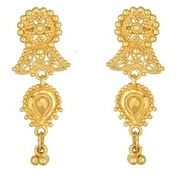 22K/18K Real Certified Fine Yellow Gold Gorgeous Lengthy Dangle Earrings