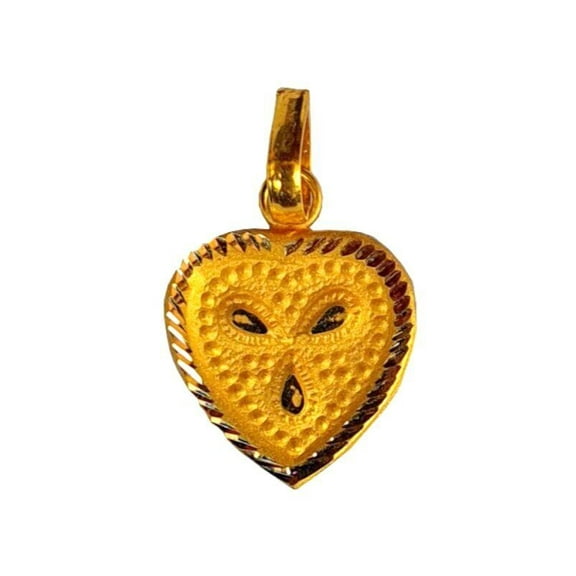 22K/18K Real Certified Fine Yellow Gold Heart Shape Womens Pendant