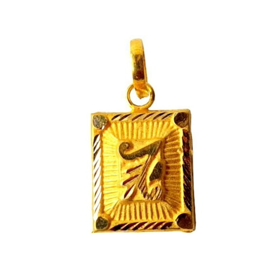 22K/18K Real Certified Fine Yellow Gold Square Shape Womens Pendant