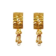 22K/18K Real Certified Fine Yellow Gold Unique Triangle Dangle Earrings