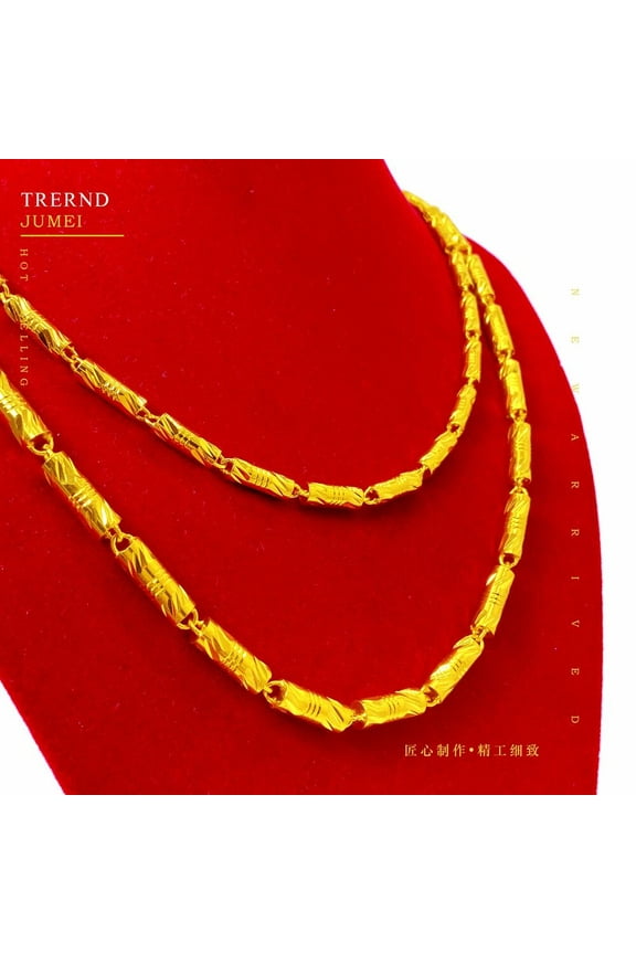 22K 24K Thai Baht Yellow Gold GP Filled Necklace 24 inch 6 mm Jewelry  New