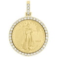 thumbnail image 1 of 22K American Eagle Gold Coin 1/2 oz. & 10K Diamond Mounting Pendant 2.25 CT., 1 of 5
