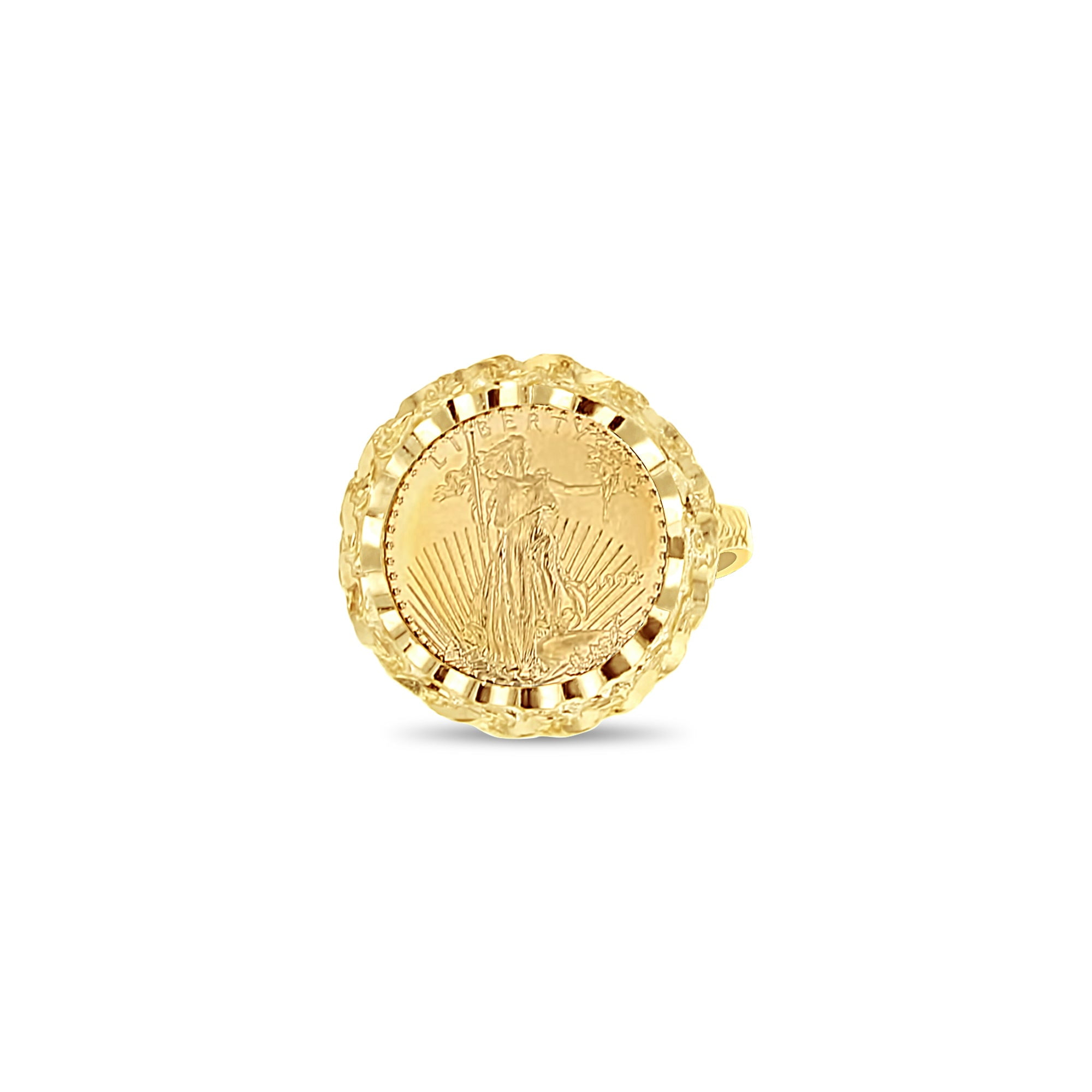 Lady liberty gold coin ring new arrivals