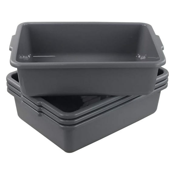 22L Bus Tub, 4 Packs Large Wash Basin Tote Box, Grey