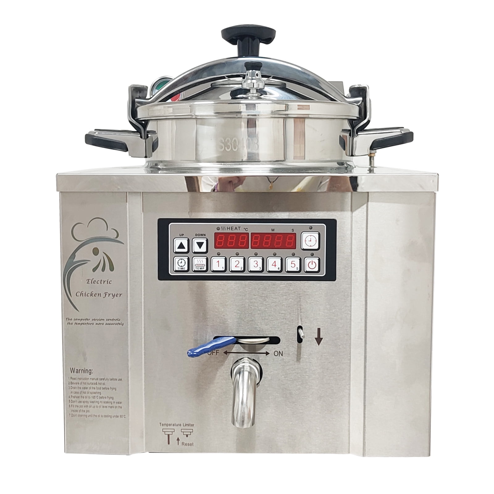 22L High Pressure Fried Chicken Machine Commercial Deep Fryer 220V ...