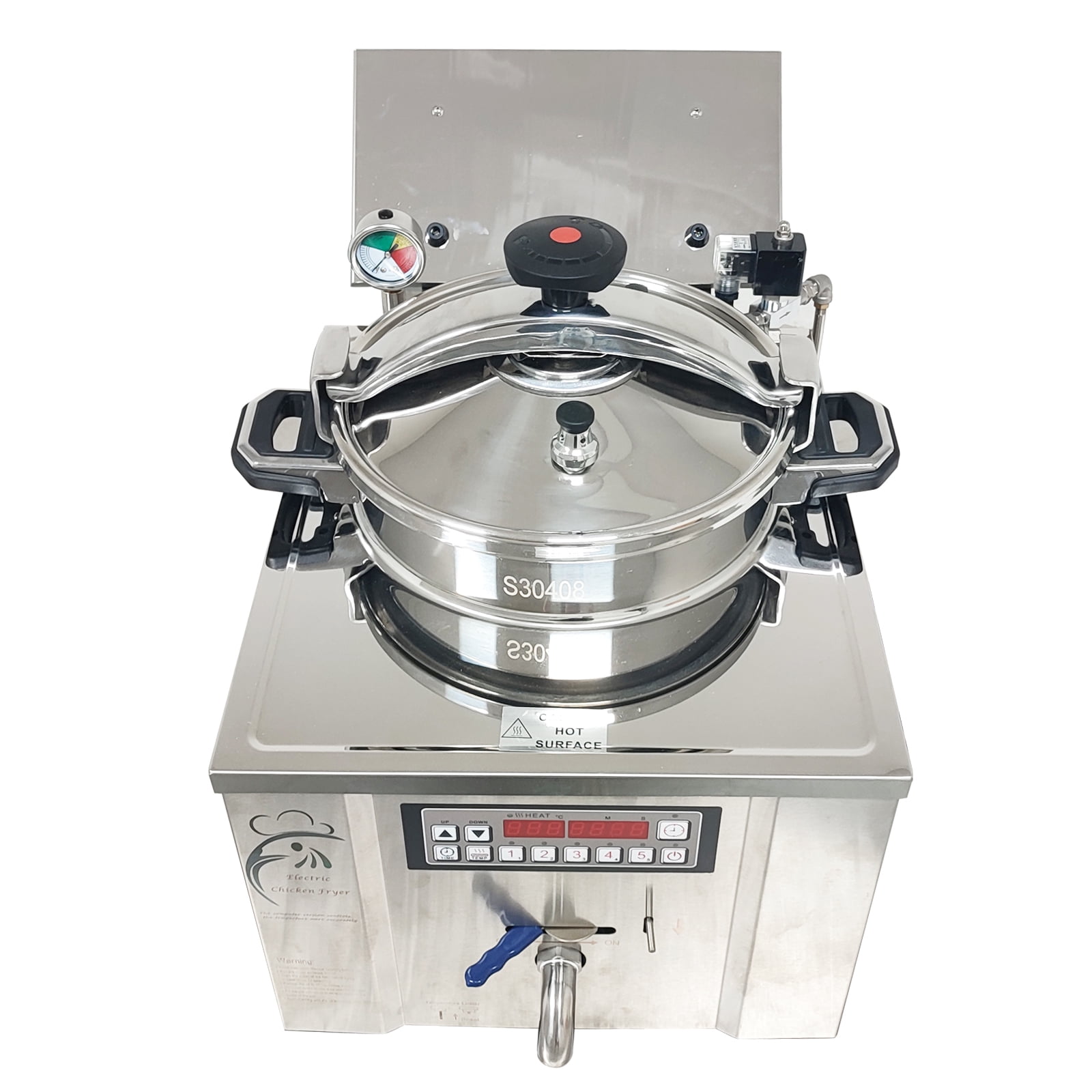 22L High Pressure Fried Chicken Machine Countertop Pressure Deep Fryer ...