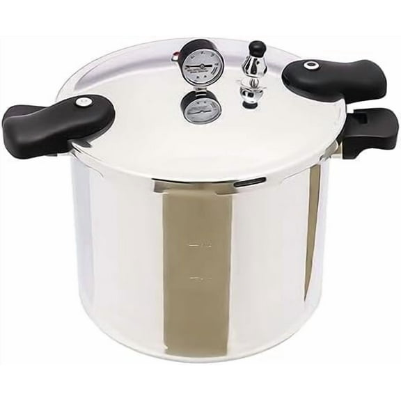 22L Kitchen Cooker Aluminium Pressure Cooker/Pot With Steam Indicator Large Capacity, 12.6" 90kpa Safety Silver Large Pressure Cooker For Home Use, Restaurant Soup& Rice Cooking
