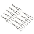 thumbnail image 1 of 22LBS Stainless Steel Fishing Rolling Swivel with Coastlock Snap, Black 60 Pack, 1 of 5