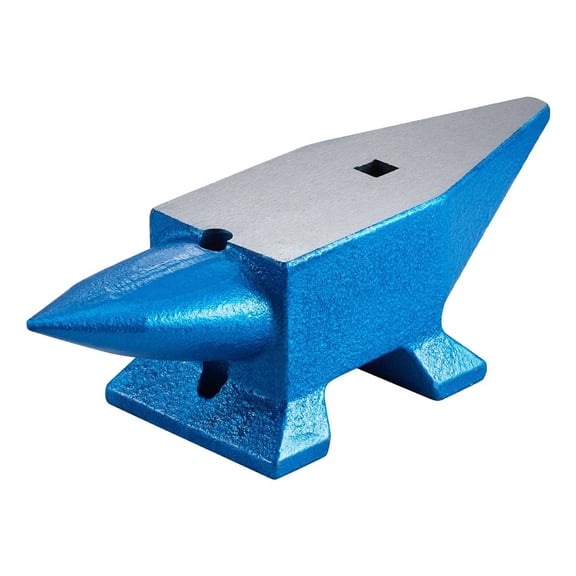 22Lbs Single Horn Steel Anvil with Round and Square Hole Durable Blacksmith Forge Tool for Jewelers and Metalsmith