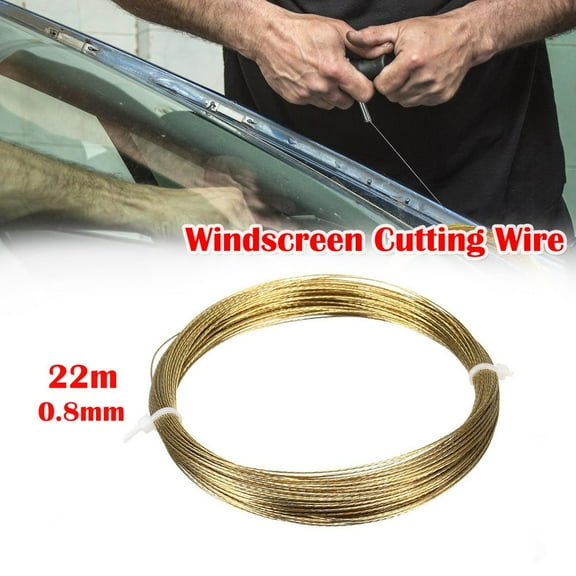 22M 0.8mm Car Windscreen Glass Cutting Cut Out Braided Removal Wire Gold Roll
