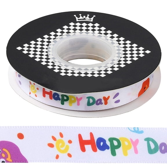 22M Flat Cotton Ribbon Letter Printed Lace Ribbon Colorful 5/8 inch(15mm) 24.06 Yards(22m)/Roll