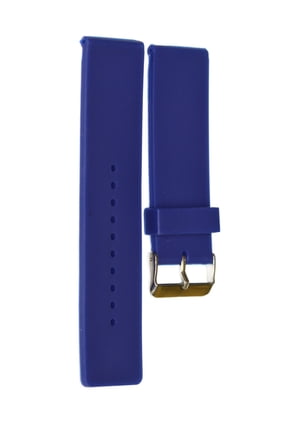 22MM BLUE SMOOTH RUBBER SILICONE WATCH BAND FITS SWISS ARMY