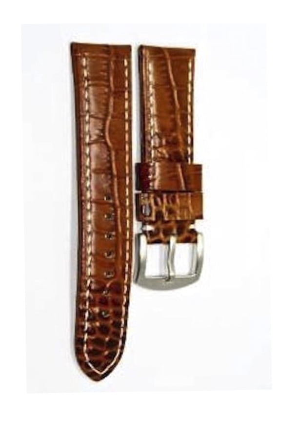 22MM BROWN ALLIGATOR GRAIN GORGEOUS LEATHER WATCH BAND STRAP FITS LUMINOX 3001