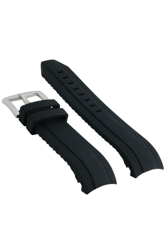 22MM CURVED RUBBER WATCH BAND STRAP FOR OMEGA SEAMASTER PLANET OCEAN WATCH BLACK