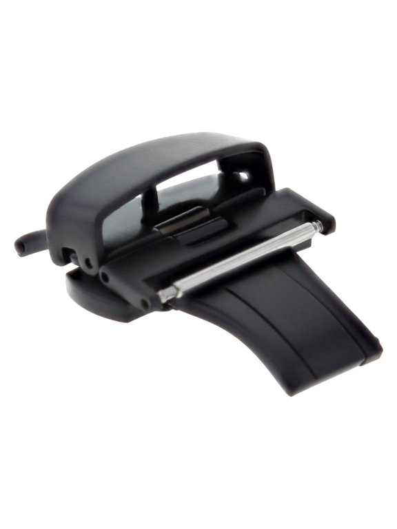 22MM DEPLOYMENT CLASP 3.5MM-5.5MM FOR THICKER LEATHER RUBBER BAND STRAP BLACK PV