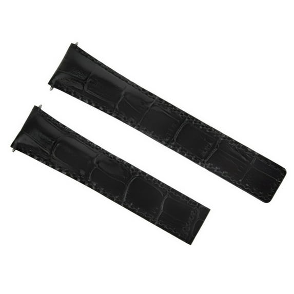 22MM GENUINE LEATHER BAND STRAP CLASP FOR TAG HEUER CARRERA CALIBRE 16 BLACK