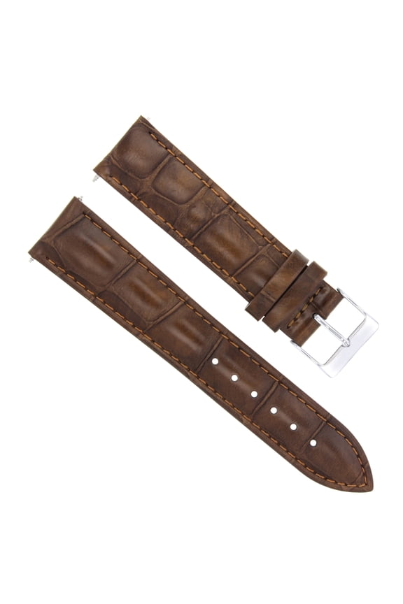 22MM GENUINE LEATHER WATCH STRAP BAND FOR BULOVA ACCUTRON WATCH LIGHT BROWN