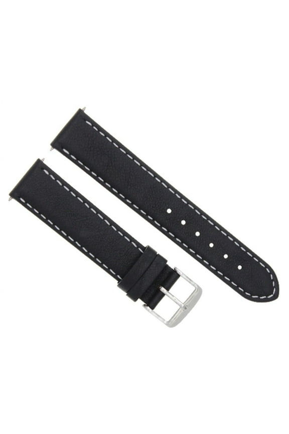 22MM GENUINE SMOOTH LEATHER WATCH BAND STRAP FOR IWC PILOT PORTUGUESE BLACK WS