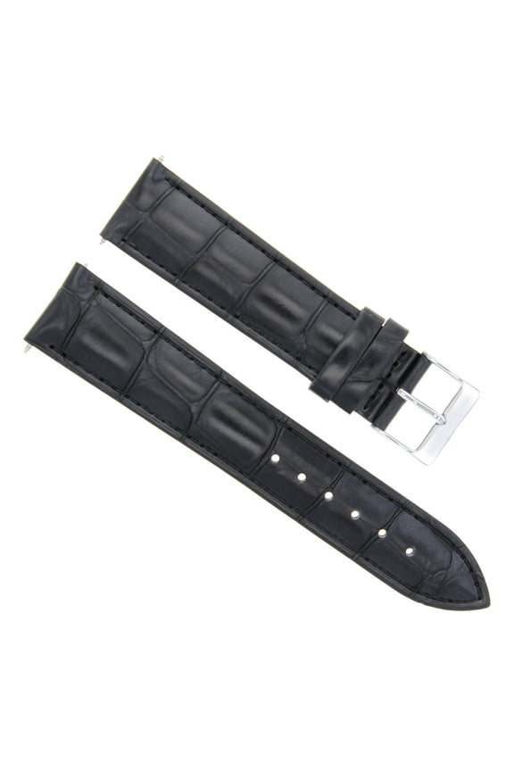 22MM ITALIAN LEATHER WATCH BAND STRAP FOR IWC PORTUGUESE PILOT TOP GUN BLACK