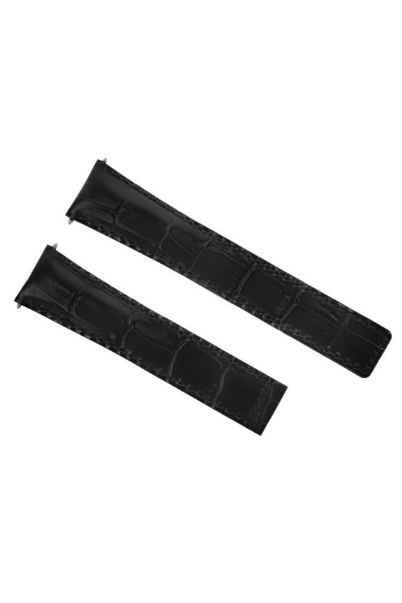 22MM LEATHER ALLIGATOR STRAP BAND FOR TAG HEUER MONACO 17 WAV5111  BLACK TOP QLY