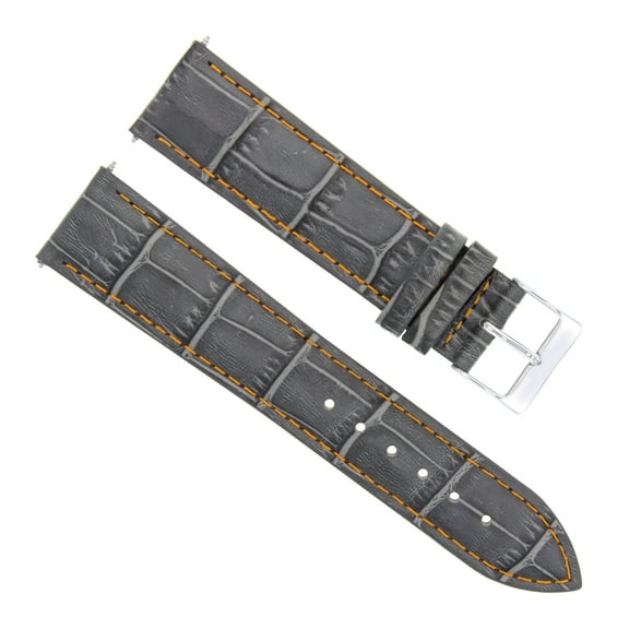 22MM LEATHER BAND STRAP BREITLING NAVITIMER PILOT FOR BENTELY CHRONOMAT GRAY OS
