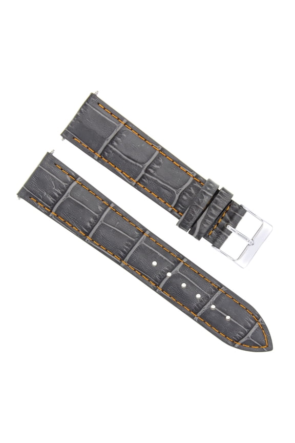 22MM LEATHER BAND STRAP BREITLING NAVITIMER PILOT FOR BENTELY CHRONOMAT GRAY OS