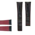 thumbnail image 1 of 22MM LEATHER BAND STRAP CLASP FOR TAG HEUER CARRERA 16 CV2A10 BLACK RED STITCH, 1 of 2
