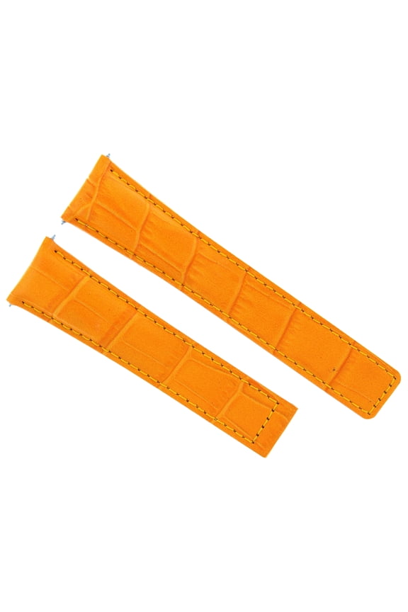 22MM LEATHER BAND STRAP DEPLOYMENT CLASP FOR TAG HEUER MONACO CARRERA F1 ORANGE