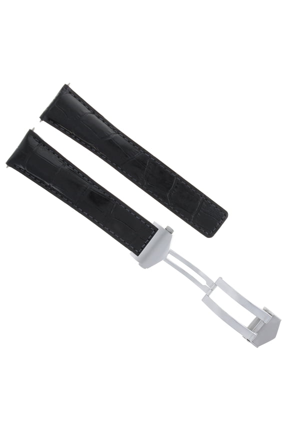 22MM LEATHER BAND STRAP FOR TAG HEUER CARRERA 1887 CHRONO BLACK FIT FC-5037-39