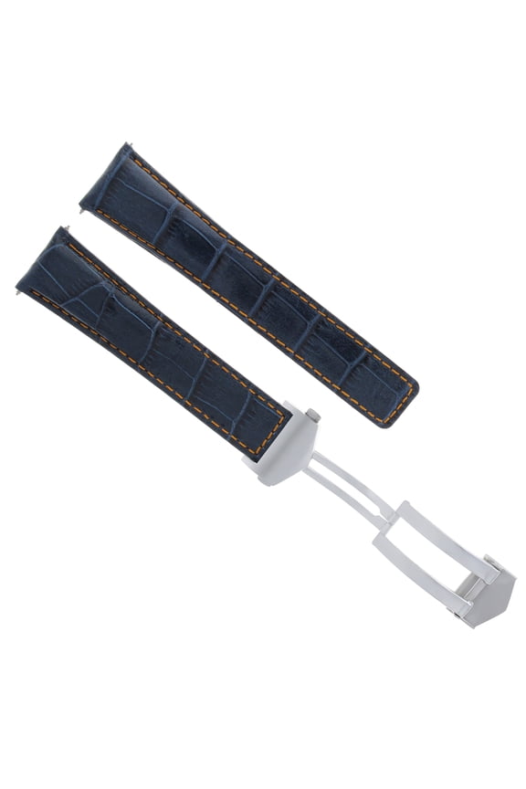 22MM LEATHER BAND STRAP FOR TAG HEUER CARRERA CHRONO BLUE OS FIT FC-5037-39-41