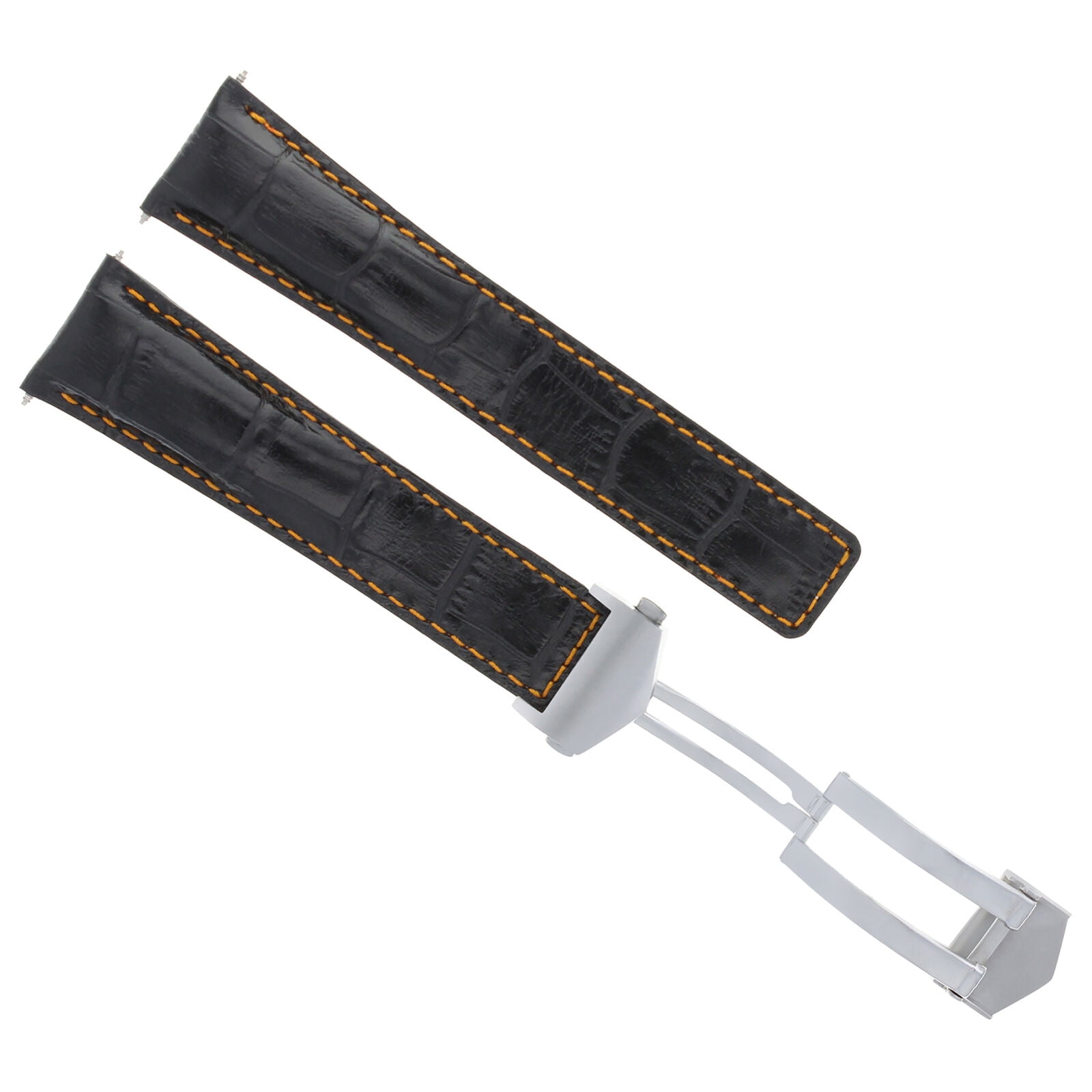 22MM LEATHER BAND STRAP FOR TAG HEUER CARRERA MONACO BLACK OS FIT