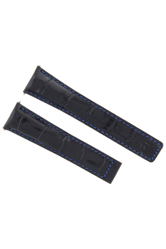 22MM LEATHER BAND STRAP FOR TAG HEUER CARRERA MONACO FORMULA F1 BLACK BLUE STIT