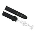 thumbnail image 1 of 22MM LEATHER BAND STRAP SMOOTH CLASP FOR OMEGA SEAMASTER SPEEDMASTER MOON BLACK, 1 of 2