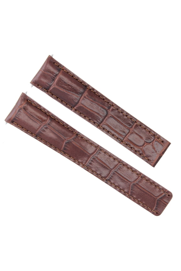 22MM LEATHER BAND WATCH STRAP CLASP BUCKLE FOR BREITLING NAVITIMER COLT BROWN