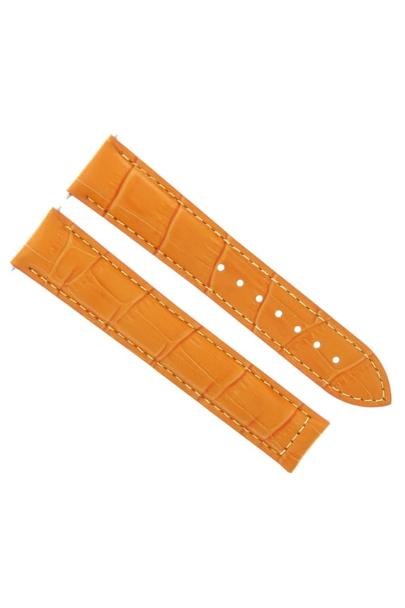 22MM LEATHER STRAP BAND FOR 45-45.5MM OMEGA SEAMASTER PLANET OCEAN ORANGE WS