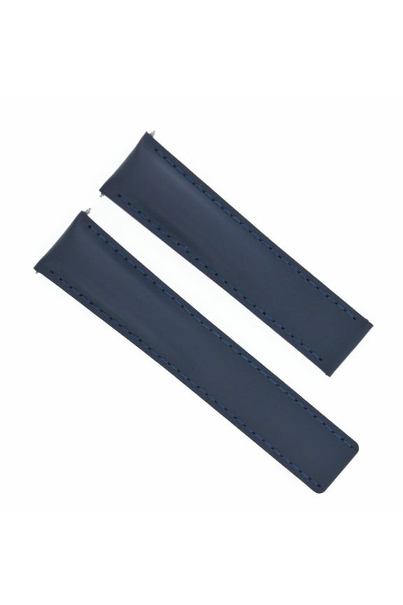 22MM LEATHER STRAP BAND FOR BREITLING AEROSPACE PILOT DEPLOYMENT CLASP BLUE