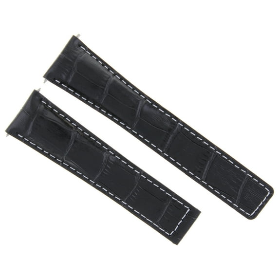22MM LEATHER STRAP BAND FOR TAG HEUER CARRERA CALIBRE 1887 FC5037/39 BLACK WS