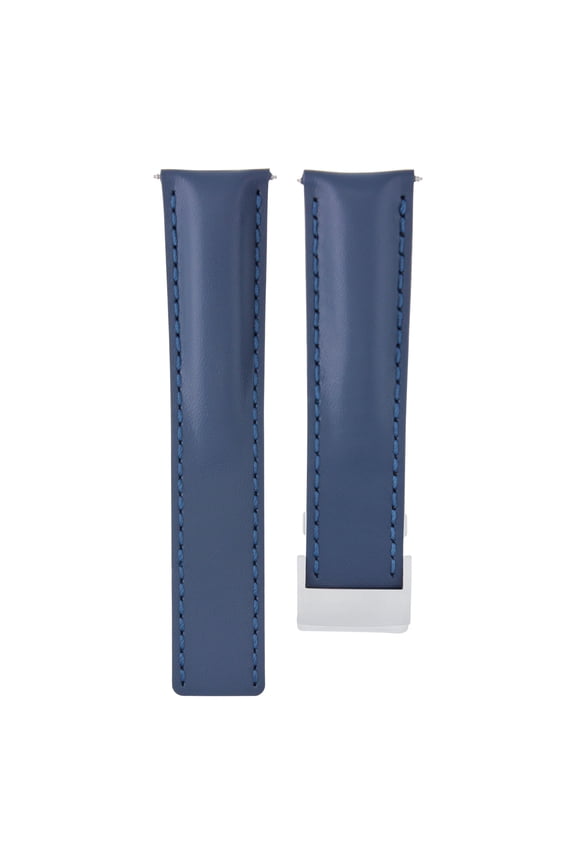 22MM LEATHER STRAP SMOOTH BAND FOR BREITLING CHRONO 41 A17366D71O1S1 BENTLEY BLU