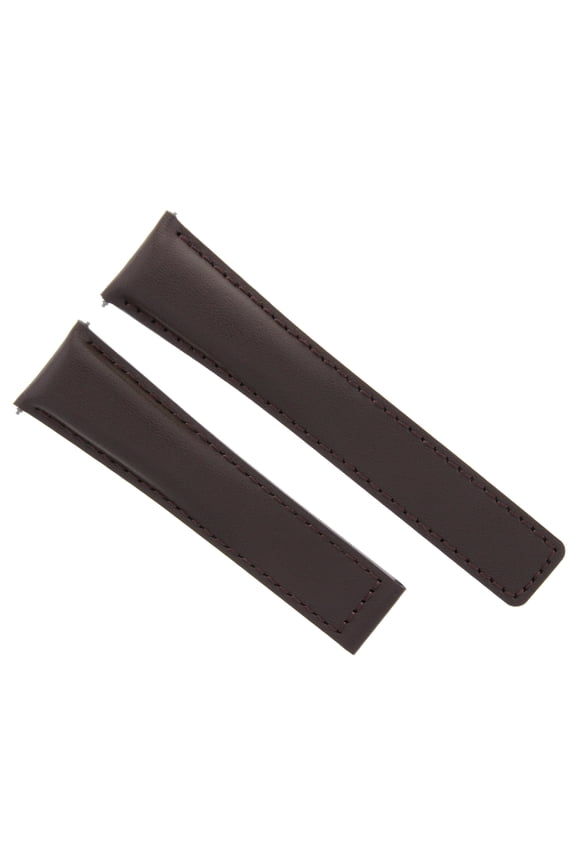 22MM LEATHER STRAP SMOOTH BAND FOR BREITLING DEPLOYMENT CLASP 22/18 BROWN