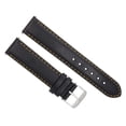 thumbnail image 1 of 22MM LEATHER WATCH BAND SMOOTH  STRAP FOR BAUME MERCIER BLACK ORANGE STITCH, 1 of 2