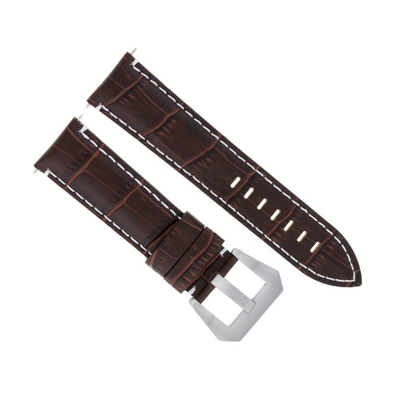 22MM LEATHER WATCH BAND STRAP FOR BREITLING NAVITIMER BENTLEY AVENGER BROWN WS